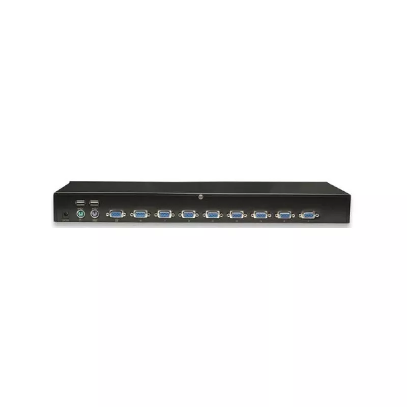 Comutador KVM Intellinet 8 portas para rack, combo USB + PS/2, On-Screen-Display, cabos incluídos (ficha europeia de 2 pinos)