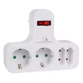Régua de tomadas 4 tomadas com interruptor MACLEAN MCE224 F — tomada 4 tomadas com interruptor individual