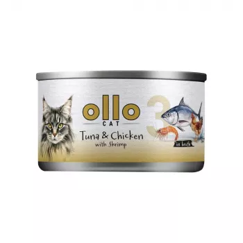 Ollo Atum & Frango com Camarão em Caldo Nº 3 70g