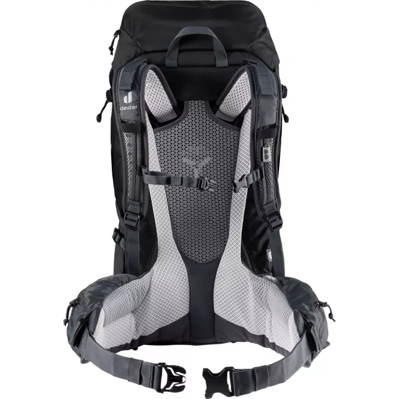 Mochila Deuter Futura Pro 38 L — mochila de caminhada e alpinismo de 38 litros, costas ventiladas, cinto de cintura, cinto de peito, preto