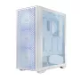Caixa de PC LOGIC Dart Pro Midi ARGB branco — Midi Tower, ATX, 456×200×385 mm, GPU máx. 34 cm, altura do dissipador da CPU 155 mm, 3x120mm frente + 1x120mm traseira, USB 3.0 x2, USB-C x1