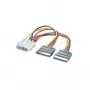 Cabo adaptador em Y ROLINE 4 pinos HDD / 2x SATA (11.03.1050)