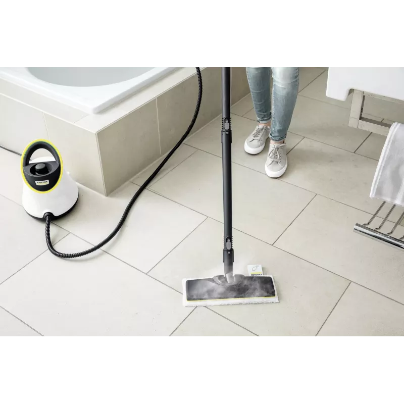 Kärcher SC 2 Deluxe EasyFix 1.513-400.0 limpador a vapor cilíndrico, 1500 W, 1 l, 3,2 bar, vapor ajustável, cabo de 4 m, branco/preto