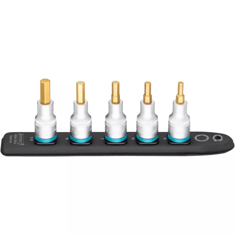 Conjunto de chaves de caixa sextavadas Hazet 986K-SR/5, 5 peças, tamanhos 5–10 mm
