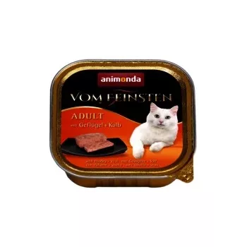 Comida húmida para gatos animonda ANIMONDA Vom Feinsten 100 g tigela — vitela/aves, para gatos adultos, fácil de abrir