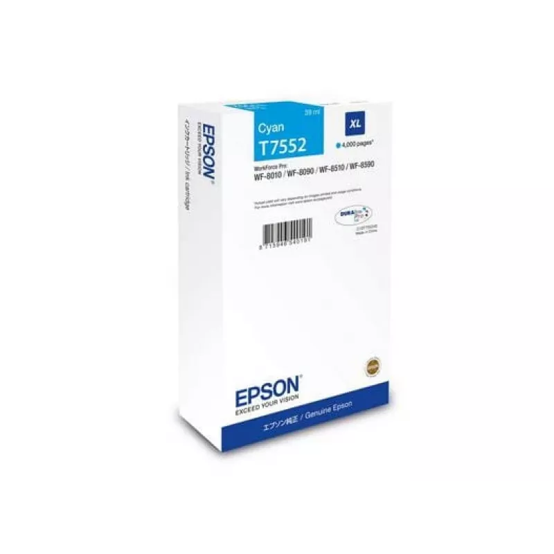 Tinteiro Epson C13T75524N (original, XL alta capacidade) ciano para série WF-8XXX
