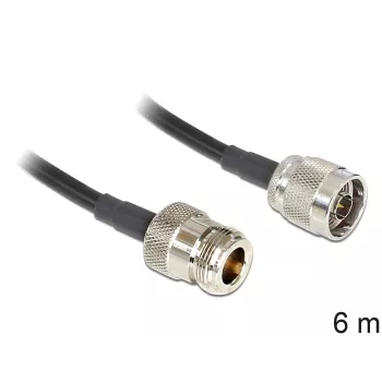 Cabo coaxial LMR195 DeLOCK 88683 6 m preto