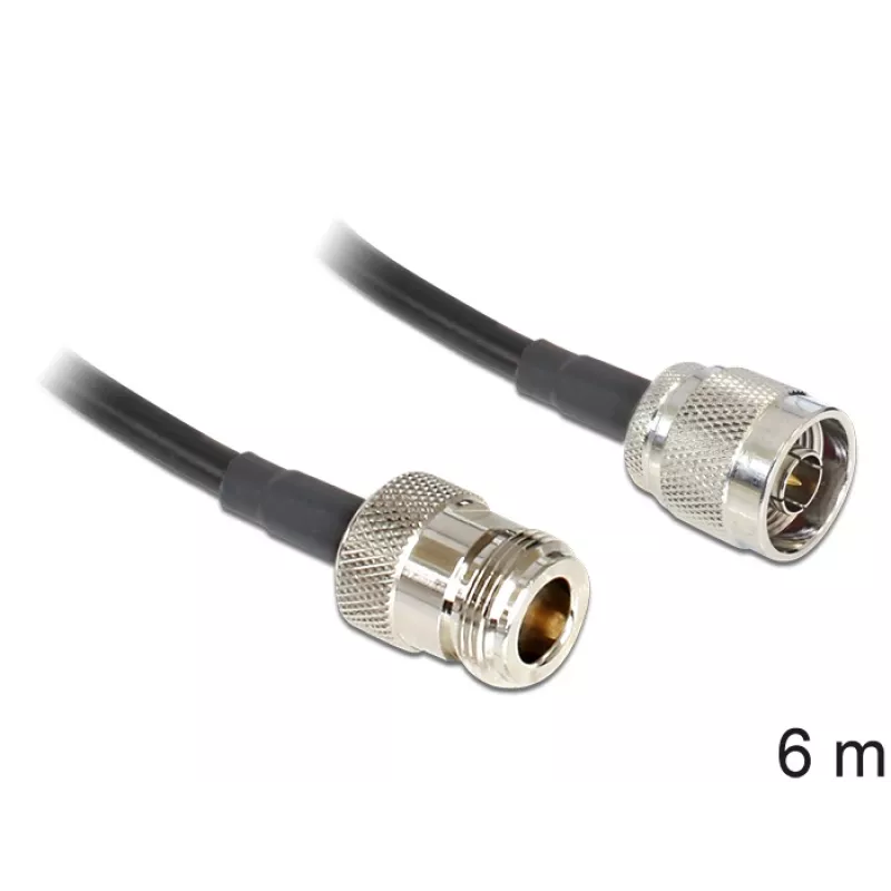 Cabo coaxial LMR195 DeLOCK 88683 6 m preto
