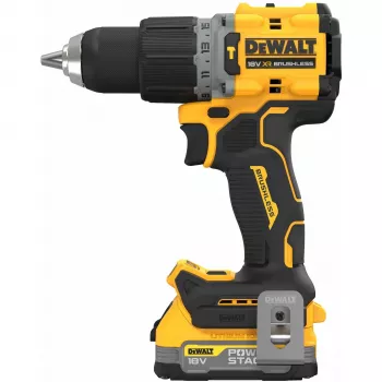 DeWALT DCD805E2T-QW berbequim de percussão a bateria, 18 V, 2x POWERSTACK Li-Ion 1,7 Ah, 90 Nm, 2000 rpm, 34.000 impactos/min, bucha de aperto rápido, mala T STAK, 1,34 kg, amarelo/preto