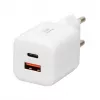 Carregador USB IBOX ILUC42W 42W (máx. 33W), 1×USB-C PD3.0, 1×USB-A QC3.0, 100–240V, branco