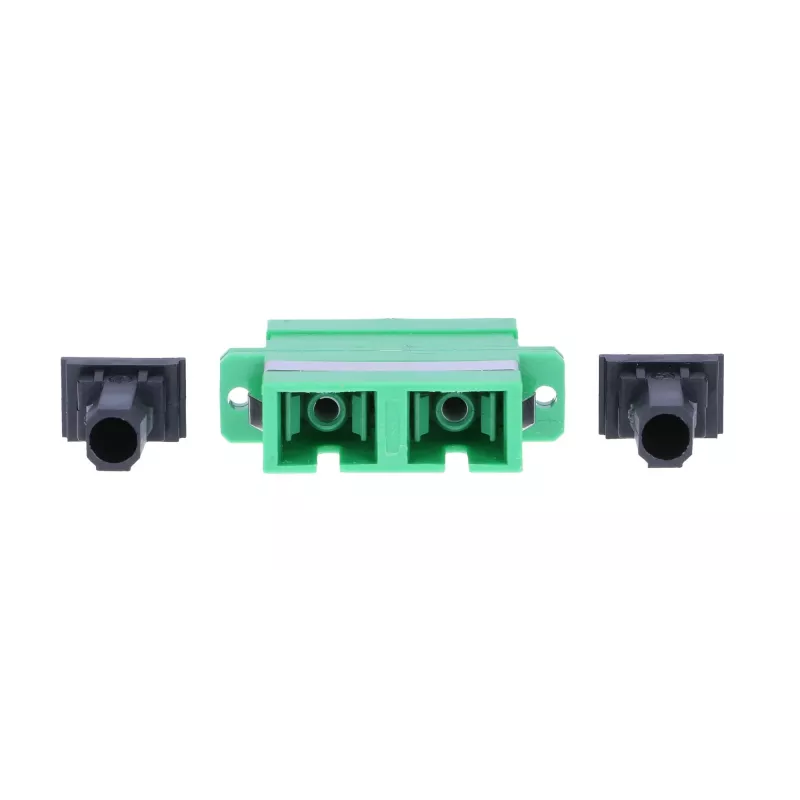 Adaptador SC/APC duplex Extralink, monomodo, verde