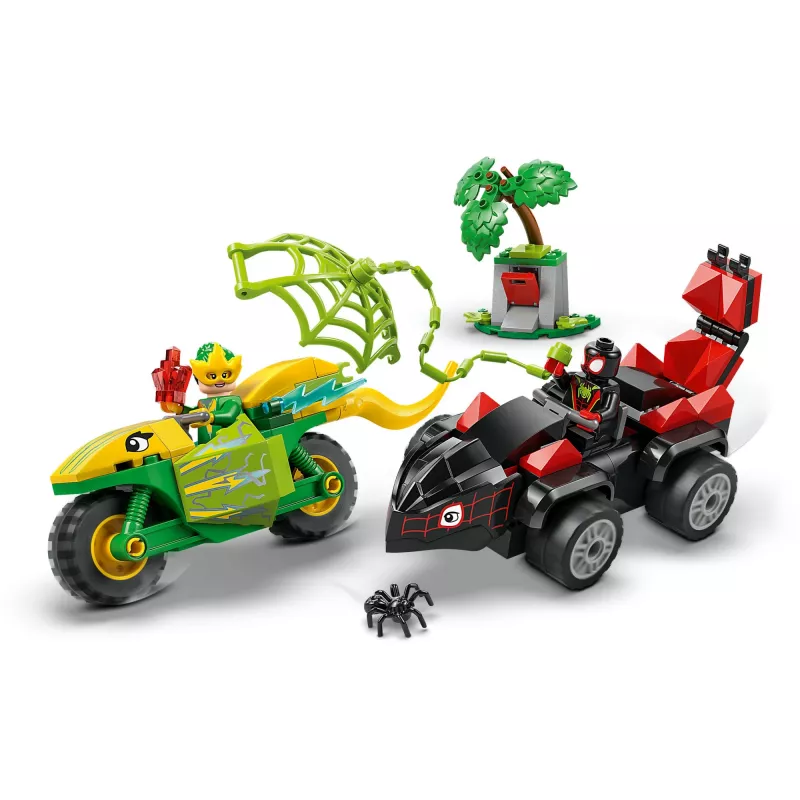 LEGO MARVEL 11198 Caça ao veículo dinossauro Spin e Electro