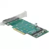Placa DeLOCK PCI Express x8 para 2 x NVMe M.2 Key M internos com bifurcação, formato low-profile