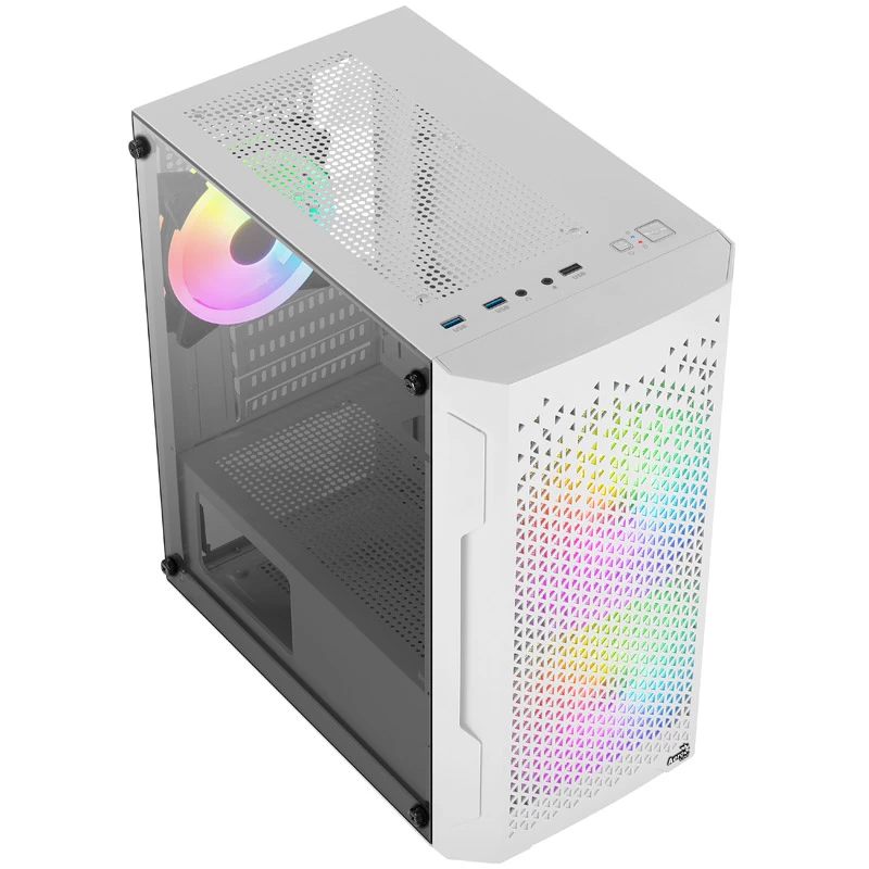 Caixa ATX AEROCOOL TRINITY MINI FRGB MICRO MINI TOWER COM PAINEL DE VIDRO (BRANCA)