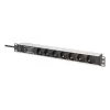 Régua de tomadas PDU Digitus DN-95441 7 saídas AC 1U Preto Prateado