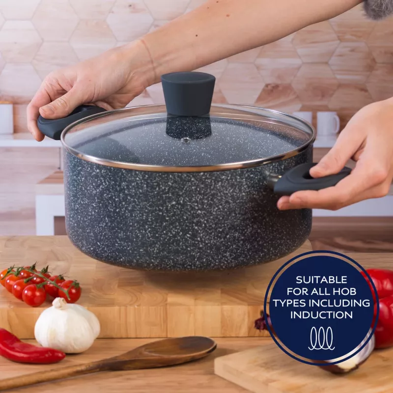Conjunto de panelas Russell Hobbs RH02818EU7, conjunto de 5 peças de cozinha em pedra