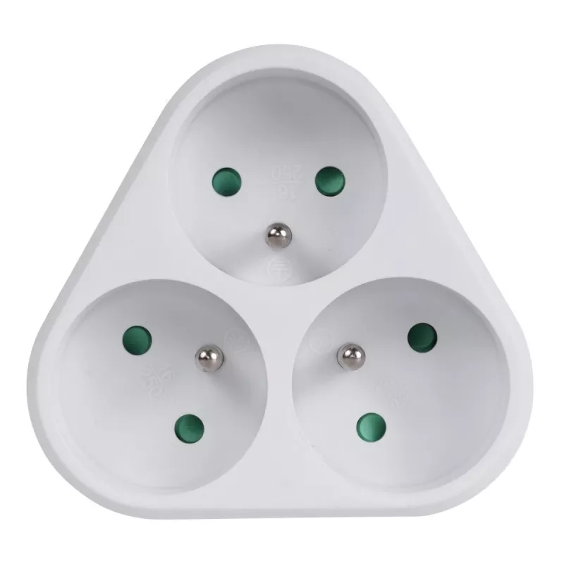 Adaptador de viagem tipo E (FR) para tipo F branco Maclean MCE214