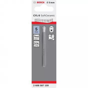 Broca Bosch CYL-9, 5 mm de diâmetro, 70 mm de comprimento, individual