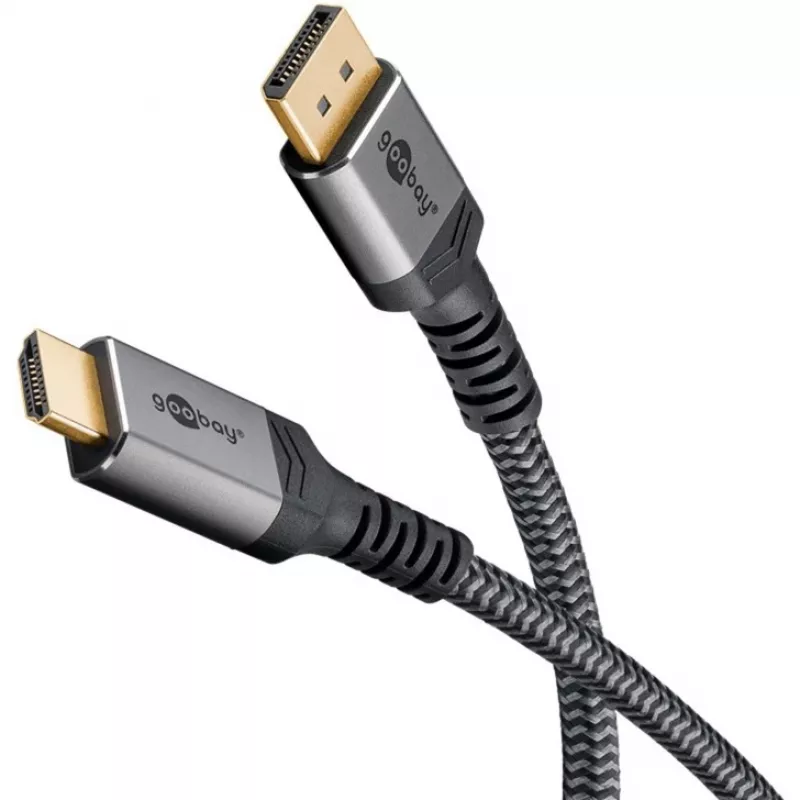 Goobay 65270 Adaptador de cabo de vídeo 3 m DisplayPort HDMI Cinzento (65270)