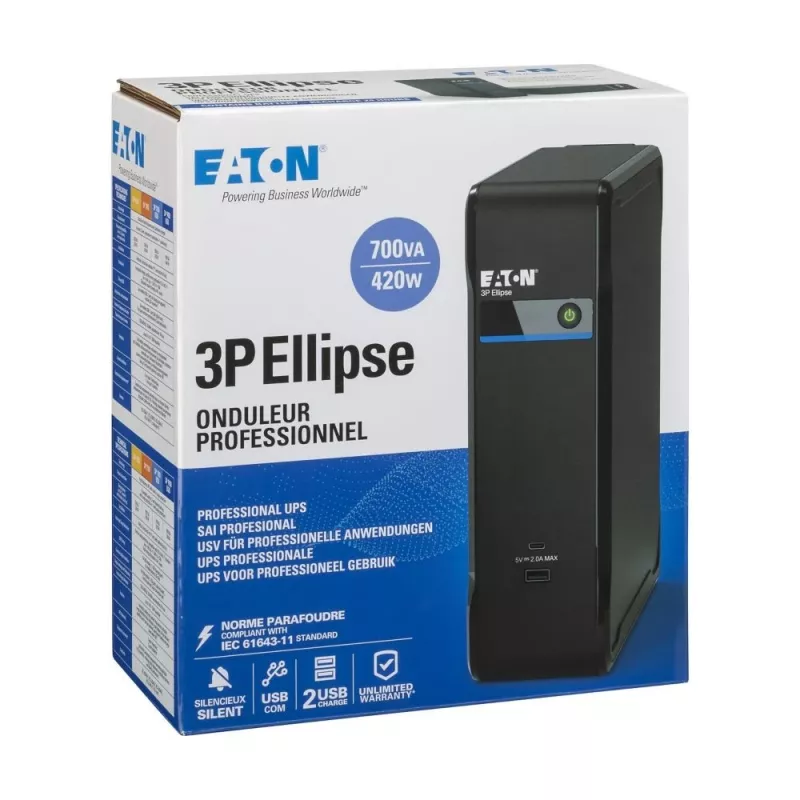Eaton 3P700UI UPS standby offline 0,7 kVA 420 W 4 saídas AC