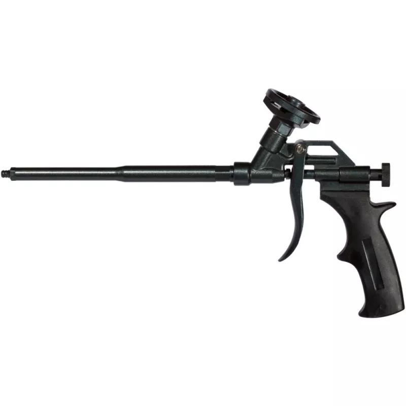 Pistola de espuma metálica FISCHER PUPM 4 Preta com 4x PUP S 750 B2 espuma de pistola — Conjunto de pistolas de espuma de construção metálicas