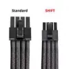 Conjunto de cabos CableMod C-Series Pro ModMesh para fontes de alimentação Corsair Type 5 RMx Shift, 2x 12V-2x6, StealthSense, carbono, 65 cm
