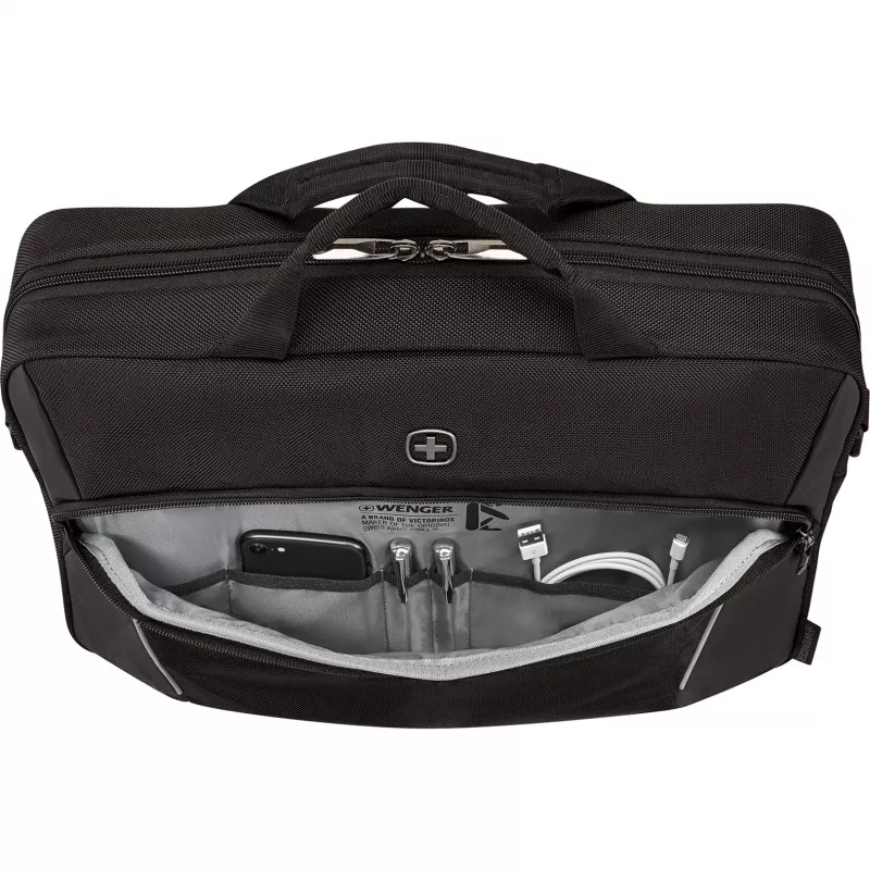 Pasta para portátil Wenger XE Compact Brief 16 com compartimento para tablet, preto