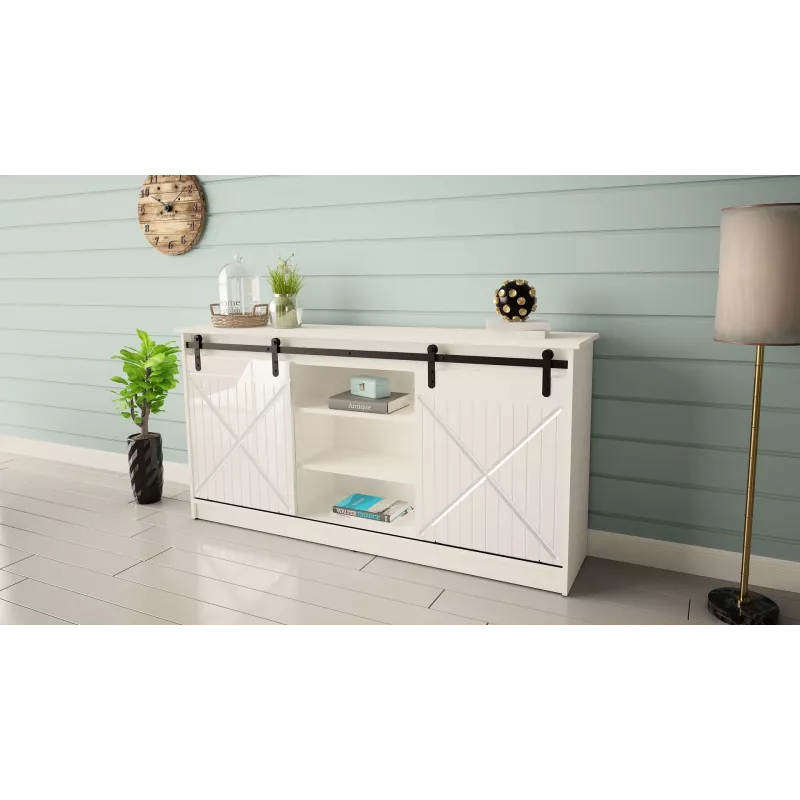 Cómoda 160x80x35 GRANERO branco/branco brilhante