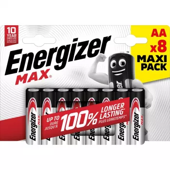 Pilhas Energizer alcalinas Max AA LR6, 8 unid., embalagem ecológica