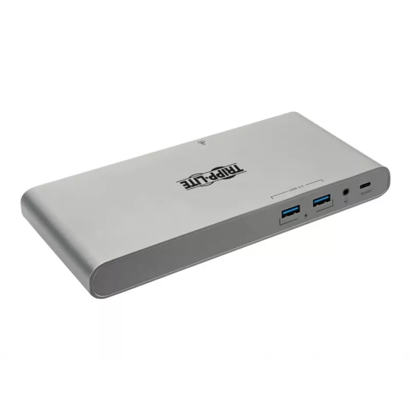 Eaton Tripp Lite Dock USB-C, Triple Display - 4K HDMI/DisplayPort, VGA, USB 3.2 Gen 1, Hub USB-A/USB-C, GbE, carregamento PD 100W, Cabos de alimentação internacionais - Docking station - USB-C