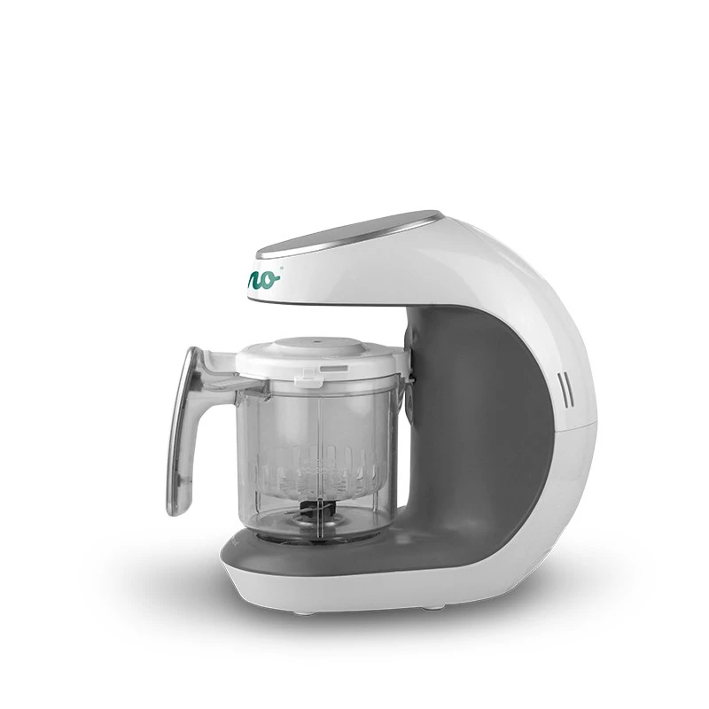 Robot de cozinha para bebé neno Cibo 300 W, tigela de 0,3 L, cozer a vapor e triturar, aquecer, cinzento/branco