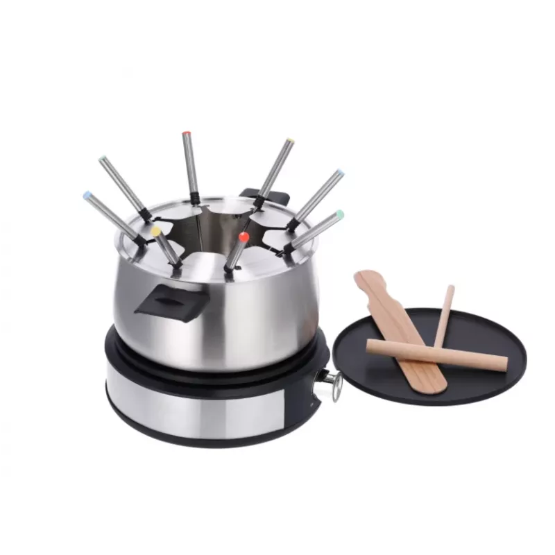 Severin FO 2471 combinação de fondue e crepes, preto/aço inoxidável