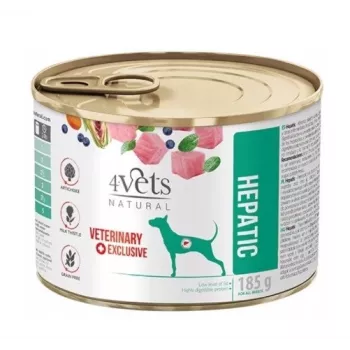 Comida húmida para cães 4vets Natural Hepatic 185 g – peru, sénior, apoia a função hepática