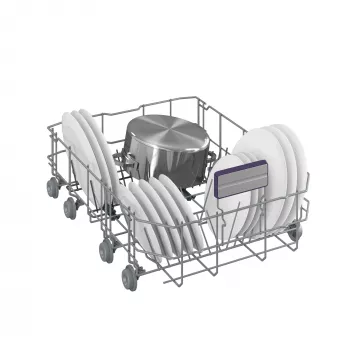 Máquina de lavar loiça de instalação livre BEKO BDFS26120WQ, classe de eficiência energética E, largura 45 cm, 6 programas, motor inverter, terceira gaveta, branco