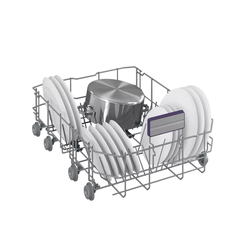 Máquina de lavar loiça de instalação livre BEKO BDFS26120WQ, classe de eficiência energética E, largura 45 cm, 6 programas, motor inverter, terceira gaveta, branco