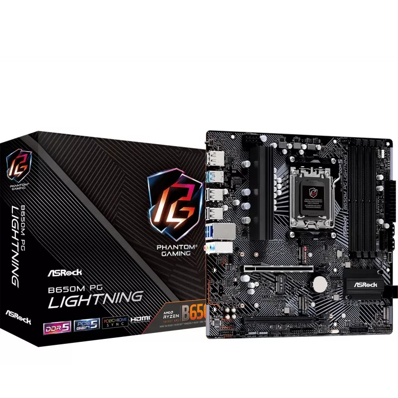 ASRock B650M PG Lightning AM5 Placa-mãe Micro-ATX