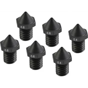 Bicos endurecidos para impressora 3D Flashforge C3P conjunto 0,4 mm / 0,6 mm / 0,8 mm