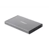 Caixa externa para HDD/SSD NATEC Rhino GO — 2,5 polegadas SATA, 9,5 mm, USB 3.0, alumínio, cinzento, até 4 TB