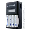 Carregador de baterias everActive NC450B — carregador de 4 células AAA, 110/230V AC, preto