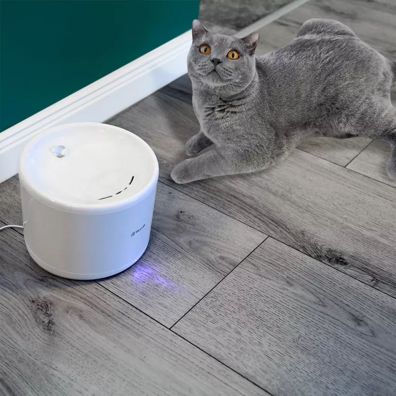 Bebedouro para animais Tellur TLL331471 2L branco – bebedouro automático de 2 litros para gatos e cães pequenos