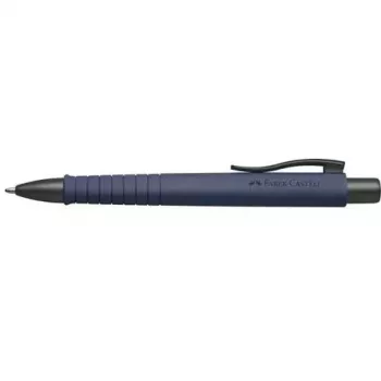 Esferográfica a.w. faber-castell 241189 — clip-on retrátil, tinta azul, ponta extra larga, corpo azul-marinho, 1 unid.