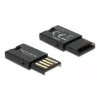 Leitor de cartões DeLOCK USB 2.0 preto Micro SD MicroSDHC MicroSDXC 480 Mbit/s