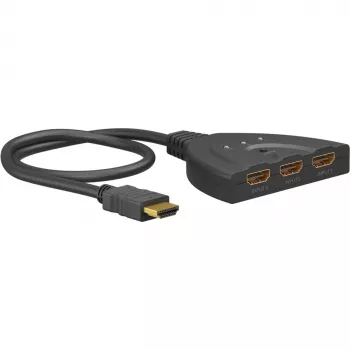 Goobay | Comutador HDMI 3 para 1 (4K @ 30 Hz) | 58487 | preto | conector fêmea HDMI | 3 conector fêmea HDMI | 0,58 m
