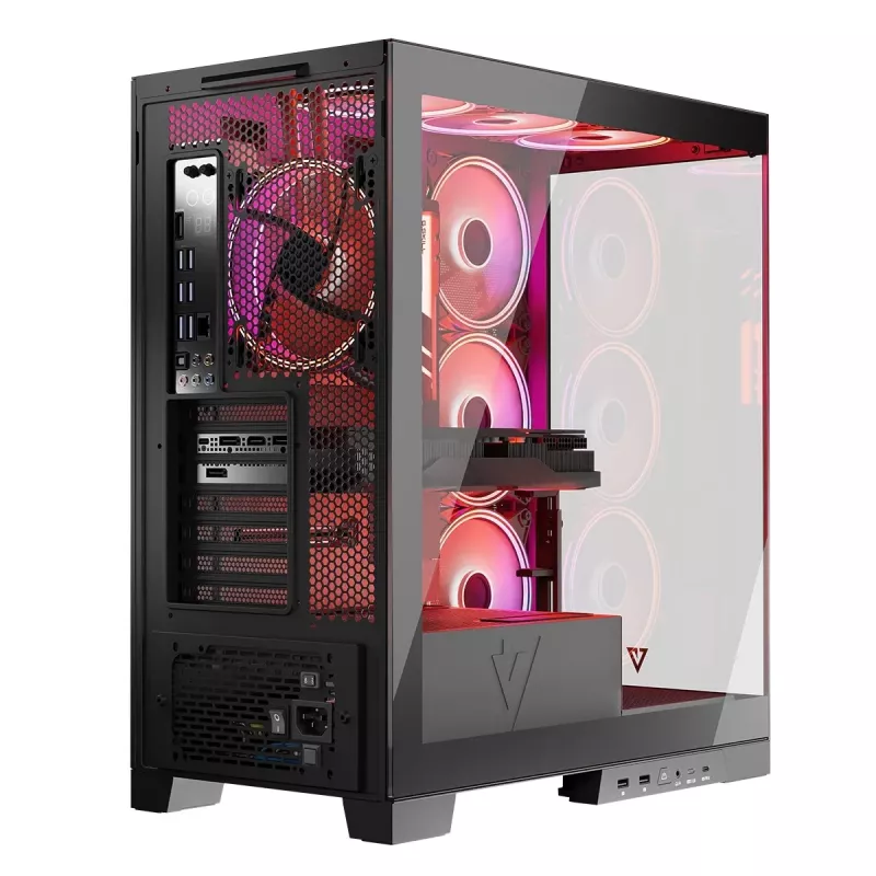 Caixa de PC MODECOM Volcano SPACE APEX ARGB Midi Tower, vidro temperado, USB-C, suporta ATX/microATX/Mini-ITX, GPU até 430 mm, dissipador de CPU até 180 mm