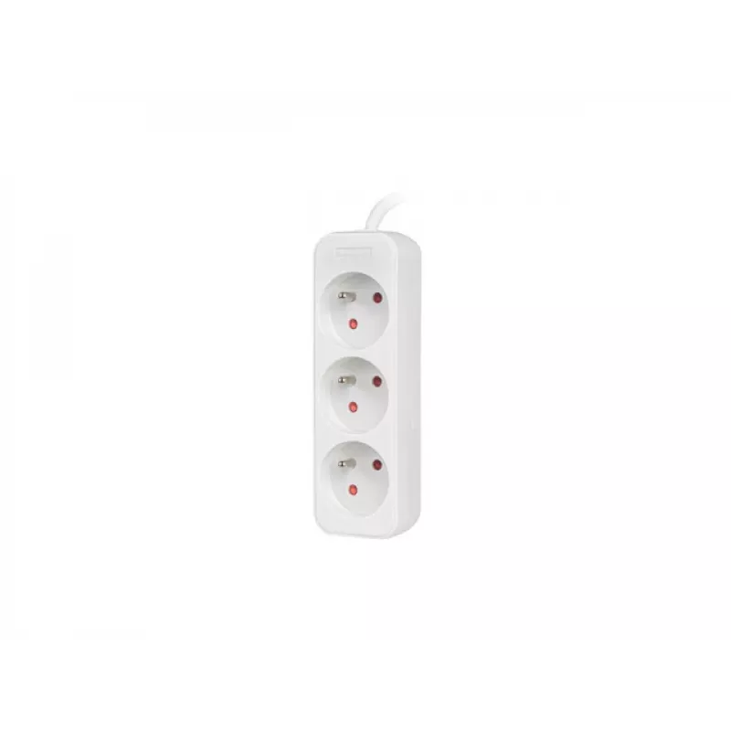 LANBERG PS0-03E-0300-W 3M Branco 3X 230V Extensão elétrica em cobre maciço