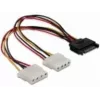 SATA 15 pinos para 2x conector fêmea Molex de 4 pinos 20 cm DeLOCK 65159