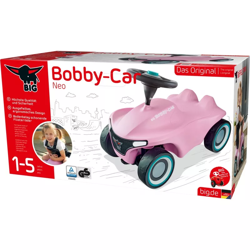 Carro de passeio Simba‑Dickie BIG Bobby‑Car‑Neo rosa, empurrador e veículo para crianças (rosa)