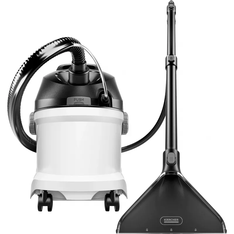 Aspirador vertical Kärcher SE 5 — seco e húmido, turbina 1000 W, depósitos 4 L água suja/4 L água limpa, cabo 6 m