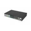 Switch Extralink VIRTUS V3 Unmanaged L2 16x Fast Ethernet (10/100) PoE 1U preto