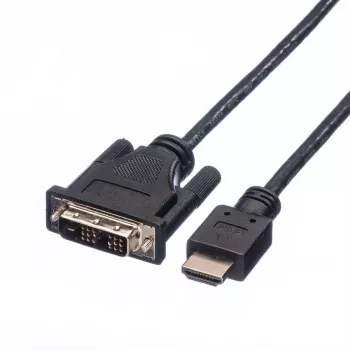 Cabo adaptador ROLINE HDMI para DVI-D (Single Link) - 1,5 m - preto (11.04.5516)